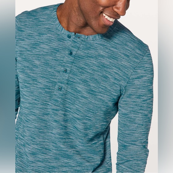 NWOT Lululemon Pulse Slub Henley Lightweight Rulu - Size XL Heathered Gr… - Picture 2 of 8